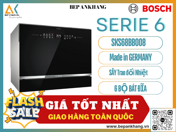 Máy Rửa Bát Bosch Độc Lập Mini SKS68BB008 55 cm Đen